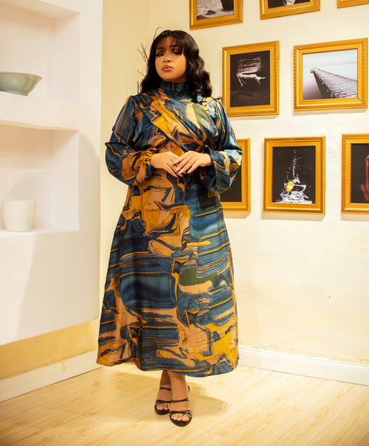 Lulu in Bottle green and mustard