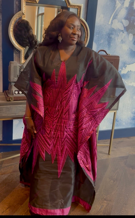 Kelly Kaftan in Black and Magenta
