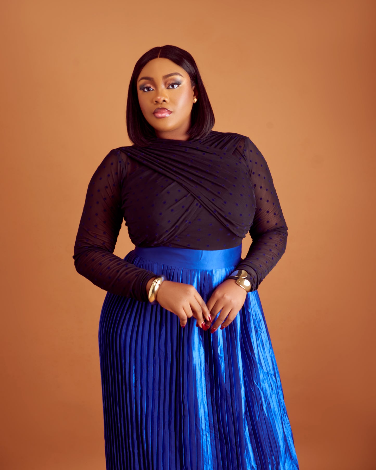 Nuella Pleated Skirt in Royal Blue