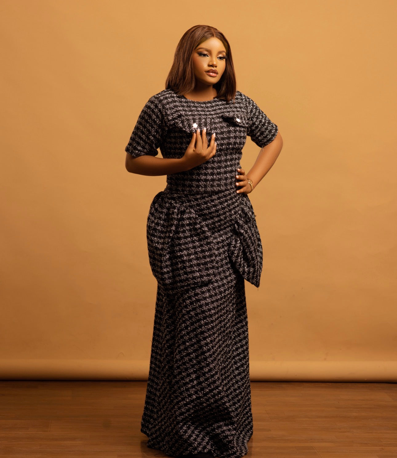 Kelly Tweed Two piece Skirt and crop Top