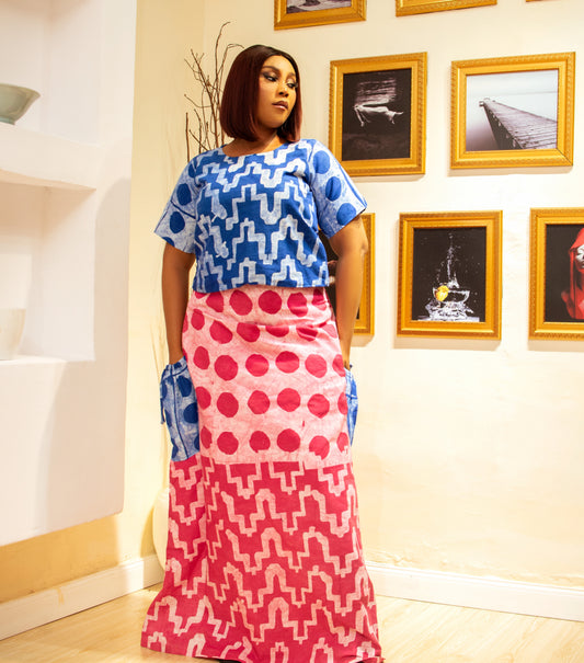 Ife Two Piece Top and Skirt set