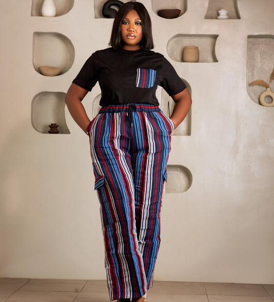 Moremi Aso Oke blue Pants only