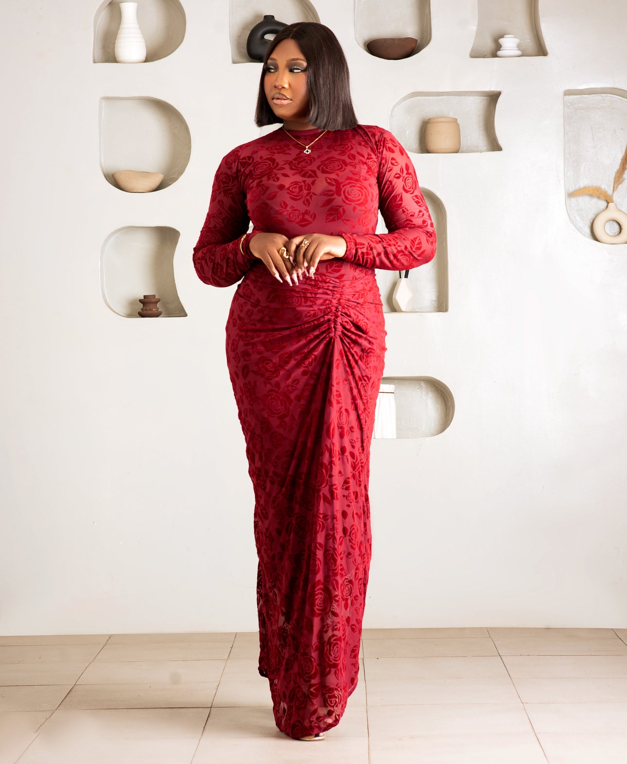 Nuella in Red Two piece