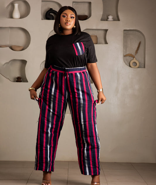 Moremi Aso Oke pants only  in Pink