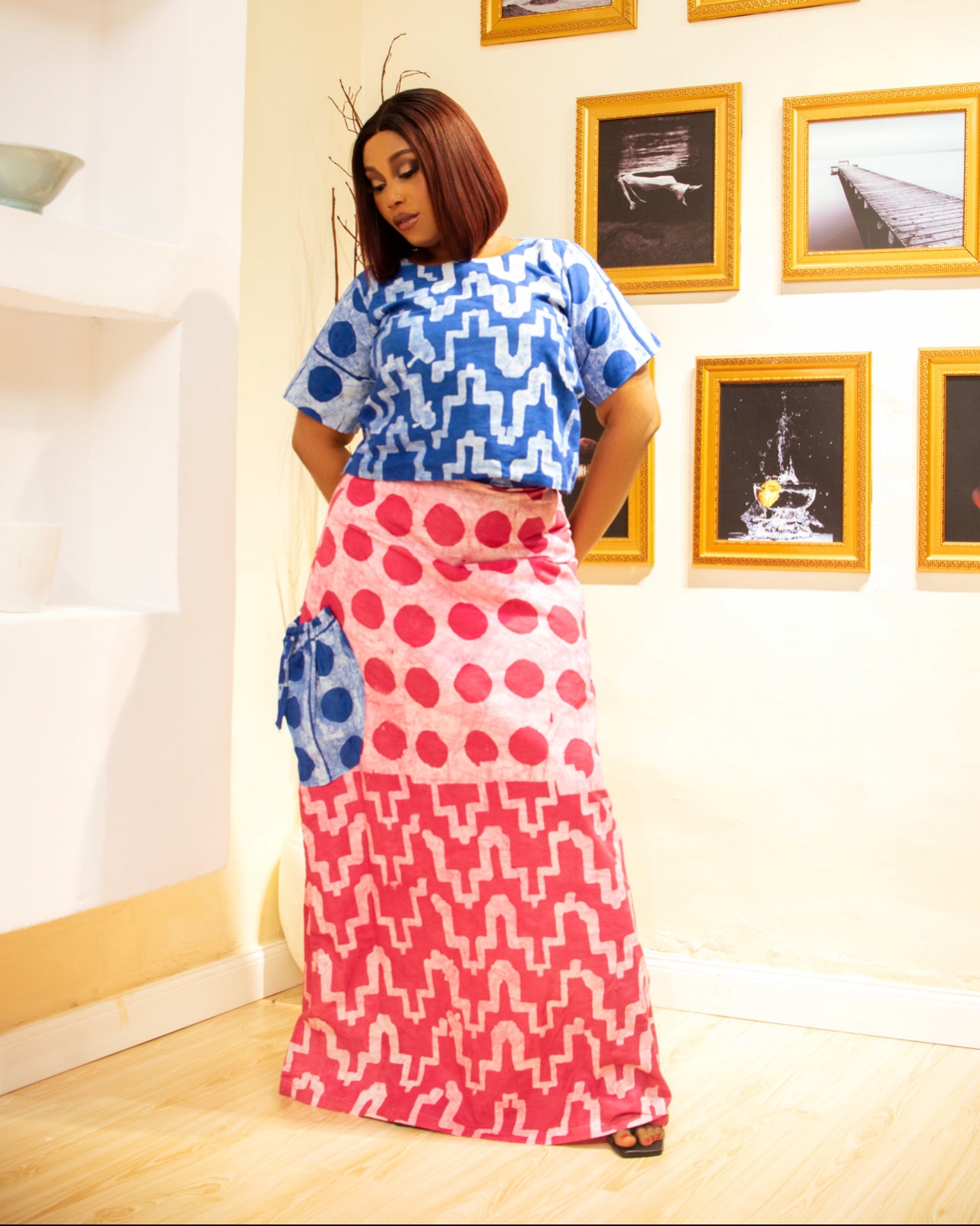 Ife Two Piece Top and Skirt set