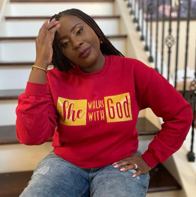 She walks with God Sweatshirt.