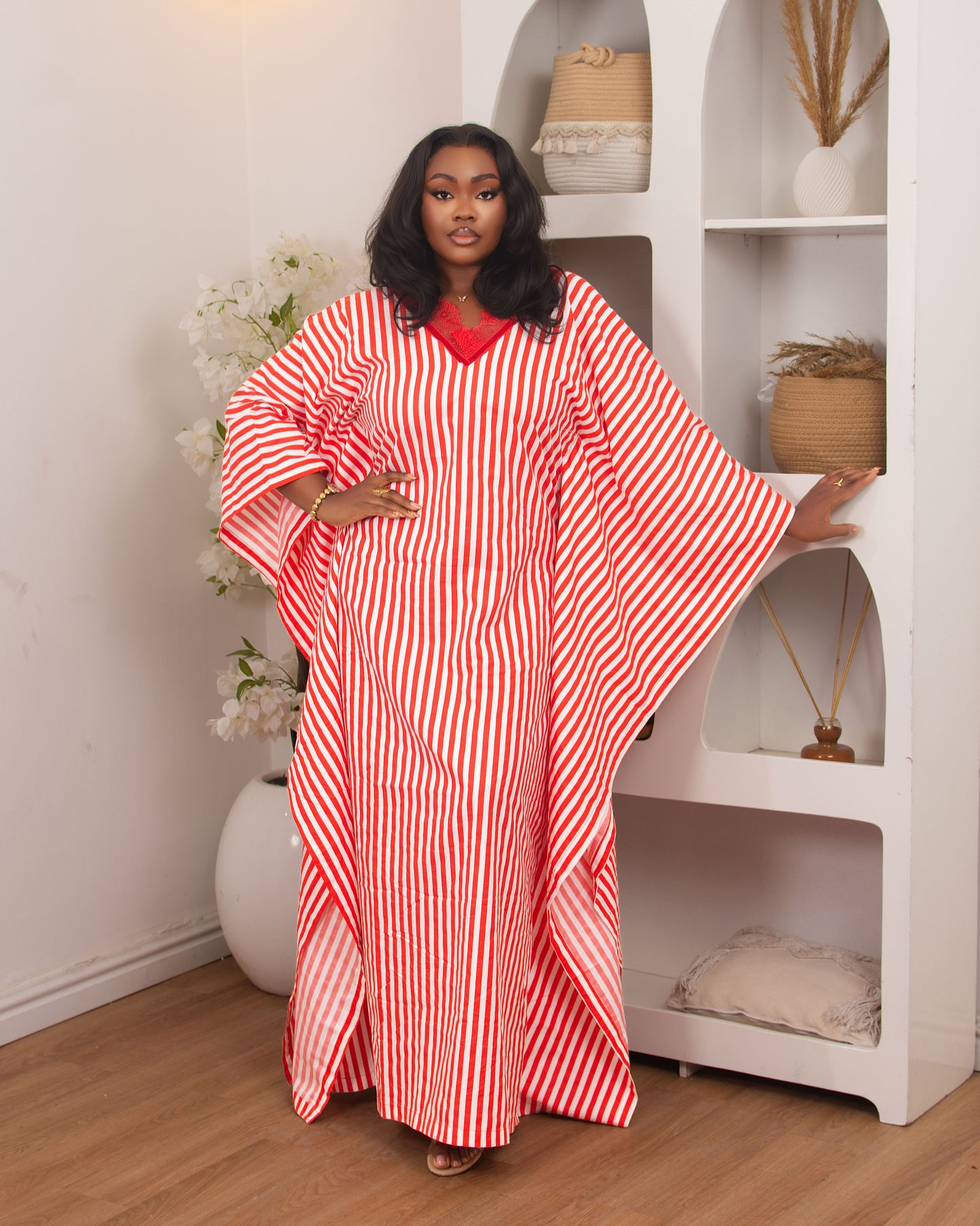 Imisi Stripe Boubou in Red