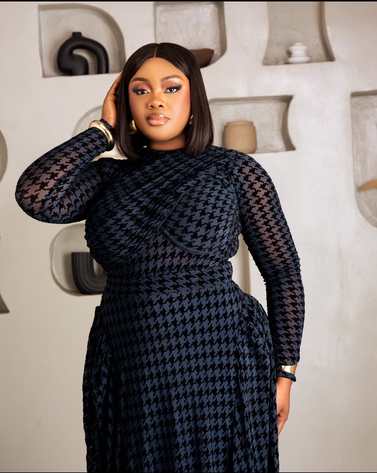 Nuella diva set in Navy blue and black.