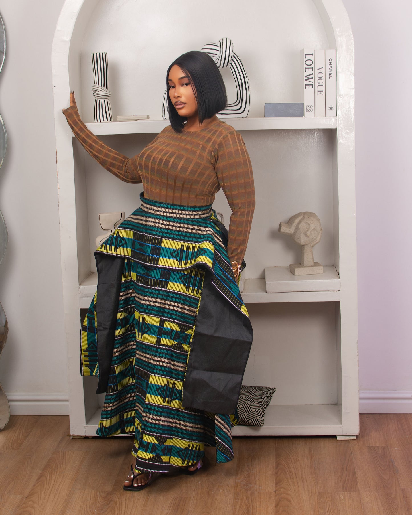 Asake In Green Skirt Only