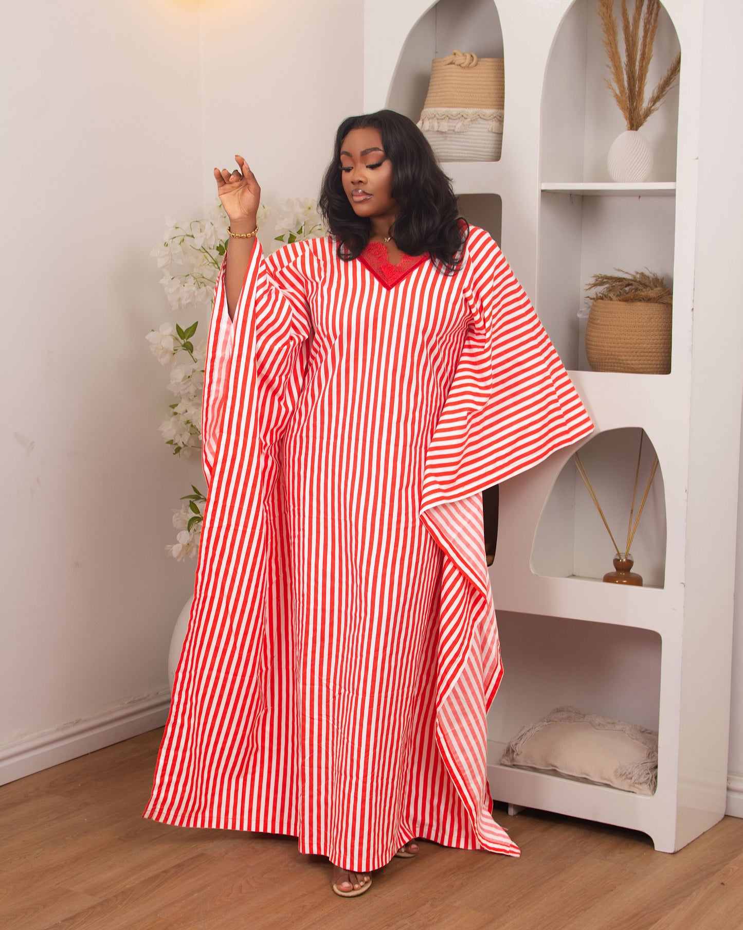 Imisi Stripe Boubou in Red