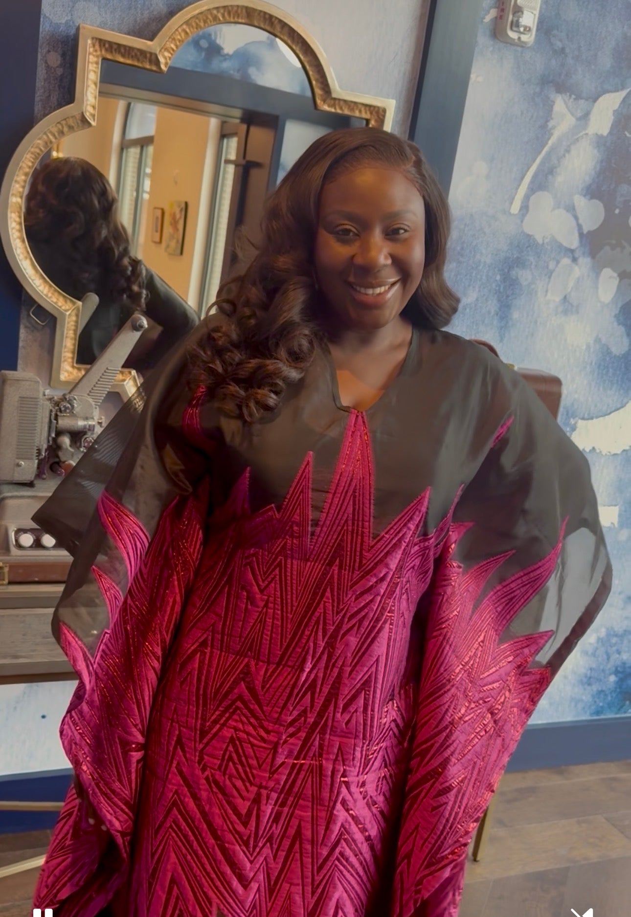 Kelly Kaftan in Black and Magenta