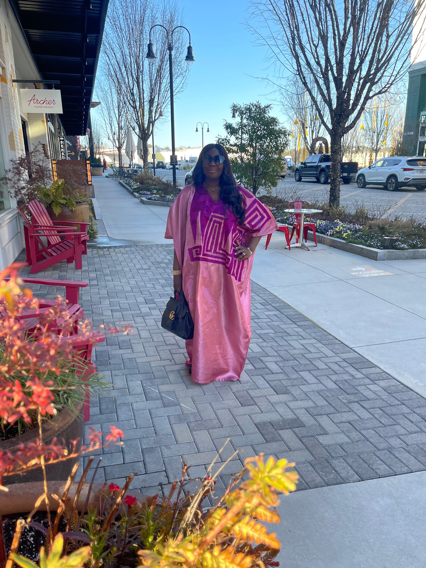 Ewa Luxury Kaftan in Baby Pink