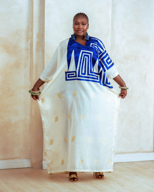 À R À Boubou with Royal blue embroidery