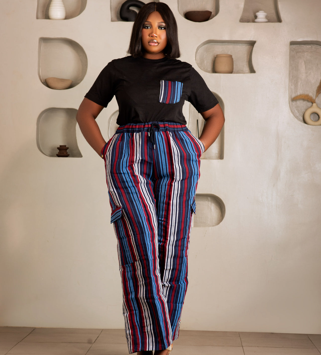 Moremi Aso Oke blue Pants
